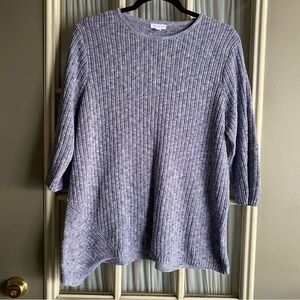 J. Jill purejill blue sweater with elbow length sleeves